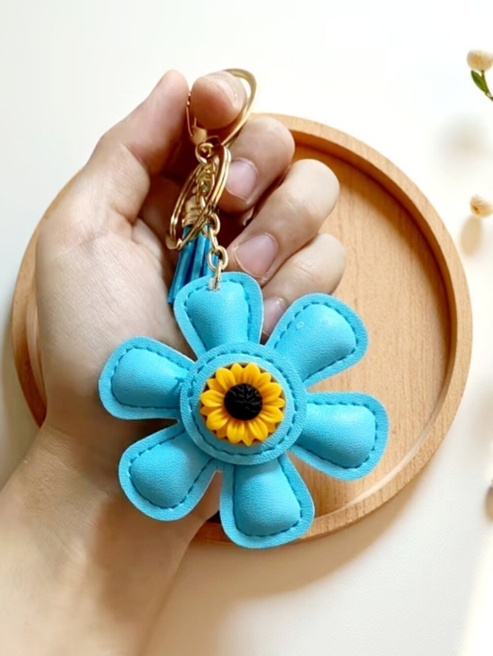 Flower Keychain Bag Charm Pick A Color - Picture 2 of 6